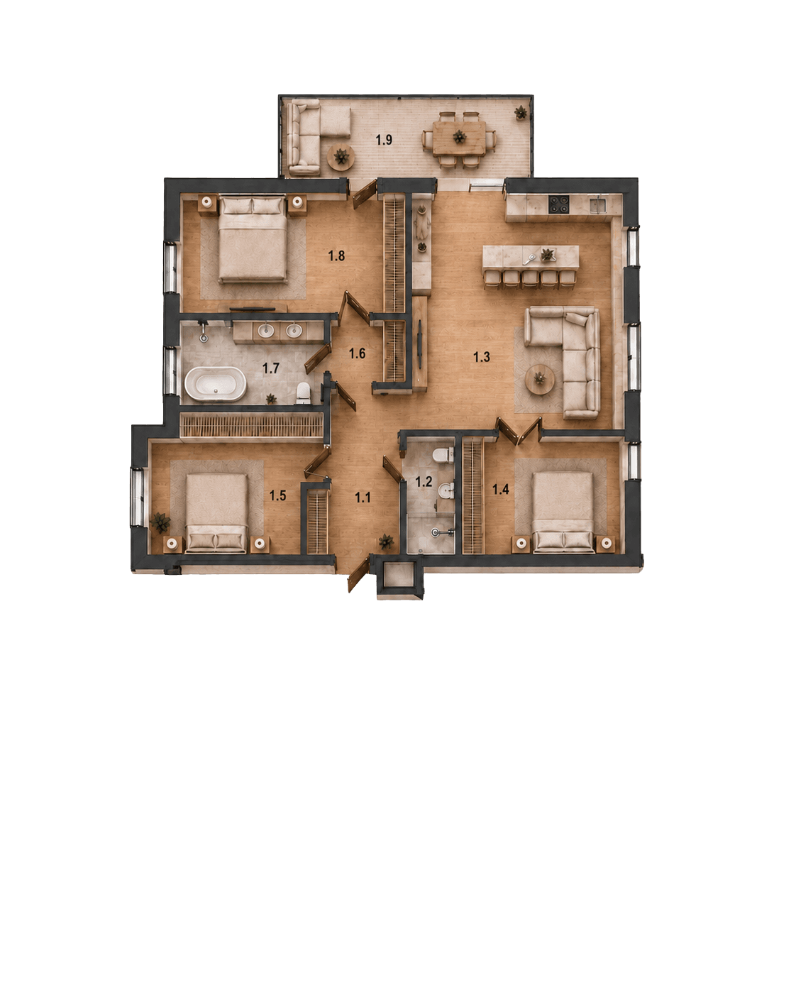 Floor plan Apartment 1