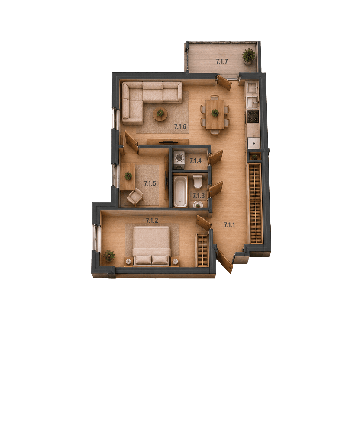Floor plan Apartment 7.1