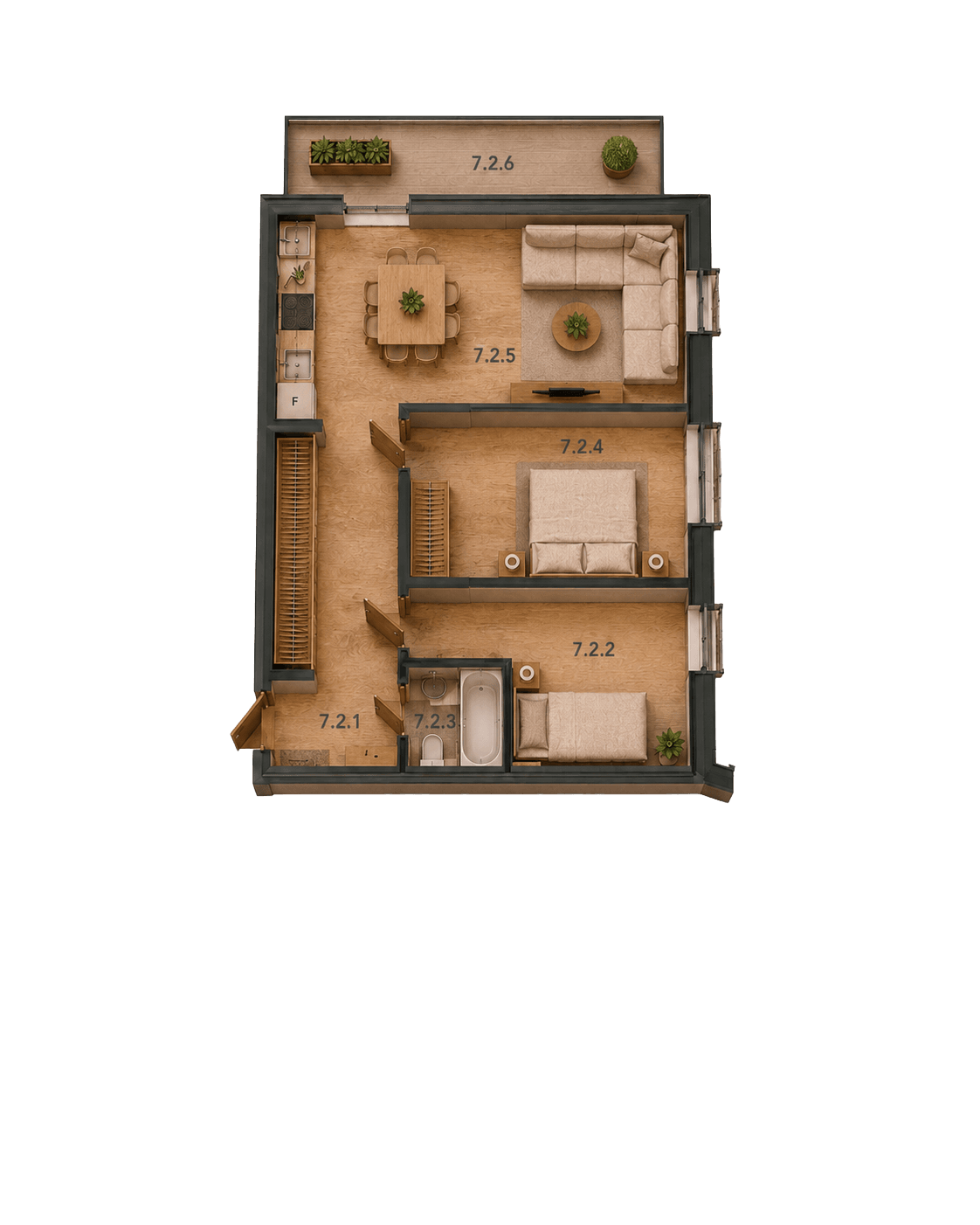 Floor plan Apartment 7.2